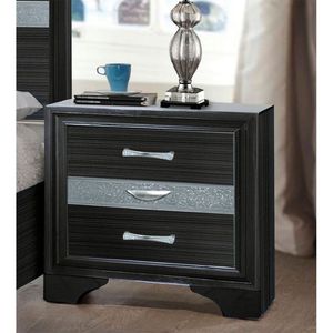 Comodino nero con 2 cassetti e 1 cassetto per gioielli - Product Image 2