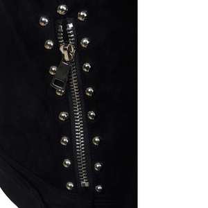 Chaqueta de Cuero Personalizada Premium para Mujer, Estilo Motero con Tachuelas, Chaqueta de Cuero Vintage para Motocicleta con Servicio OEM - Product Image 5