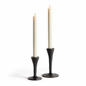 Magnifique ensemble de 2 bougeoirs en aluminium noir, élégant support à bougies, centre de table pour la décoration de la maison, mariage, à bas prix - Product Image 3