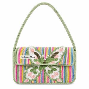 Bolso de hombro con solapa y cuentas, diseño de estrella de mar naranja, hecho a mano, moderno, para fiestas nocturnas - Product Image 3