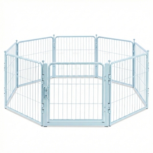 Clôture <span class=keywords><strong>pour</strong></span> animaux de compagnie en tube carré de fer moderne, pliable et modulable, facile à assembler, <span class=keywords><strong>pour</strong></span> chiens, chats, lapins, usage intérieur et <span class=keywords><strong>extérieur</strong></span>, vente en gros usine - Product Image 2