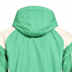 Mens Mint Green Colorblock Windbreaker <b>Hoodie</b> <b>Lightweight</b> Quarter Zip Pullover Outdoor Running Active Casual Jacket - Product Image 4