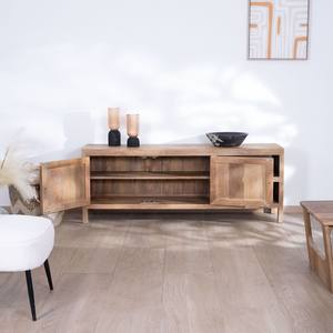 Mueble para TV Vandana Silver Contour de 160 cm, modelo Maestro, en madera de mango con puertas dobles - Product Image 3