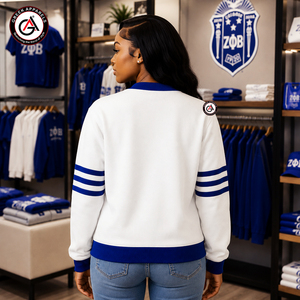 เสื้อคาร์ดิแกนอะคริลิกปักลายสำหรับผู้หญิง Zeta Phi Beta Winter Finer |   ZOB Sorority ชุดปักลายสไตล์วินเทจสำหรับสุภาพสตรี - Product Image 2