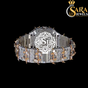 นาฬิกาฮิปฮอปเพชรรูปสี่เหลี่ยมจัตุรัสสุดหรูตัวเรือนสแตนเลสขนาด20มม. สายนาฬิกาอะนาล็อกแบบโบราณ-สินค้ามาใหม่ - Product Image 3