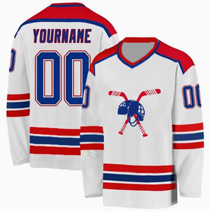 Camisetas de Hockey sobre Hielo Deportivas de Venta Caliente, Diseño Personalizado, Impresión por Transferencia de Calor, Transpirables, de Secado Rápido, que Absorben la Humedad - Product Image 4