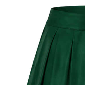 Jupe de cheerleading plissée vert foncé avec bordure à rayures blanches, uniforme de performance athlétique pour femmes et filles, tenue d'équipe - Product Image 3
