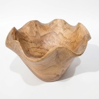Bol en jonc de mer/rotin à bord ondulé, design sud-ouest, plat décoratif moderne, centre de table artisanal, décoration murale pour l'intérieur de la maison