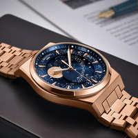 CARNIVAL ODM/OEM Maßgefertigte Luxus Edelstahl Business 24-Stunden Automatische Mechanische Uhr mit Zeigerzifferblatt Seiko Wasserdicht