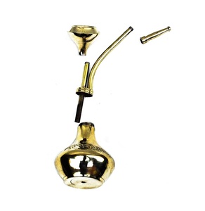 Metal <b>Hookah</b> For Antique Inspired Interior Decor With Handcrafted Surface Work And Beauty - Product Image 1