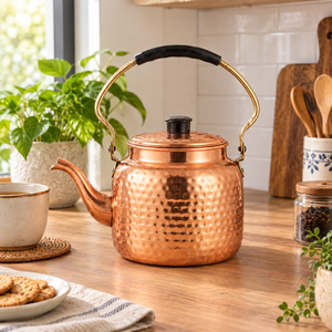 Théière classique en cuivre martelé avec poignée ergonomique, ustensiles de cuisine modernes, vente en gros, fournisseur direct - Product Image 2