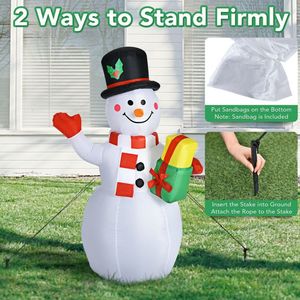 Pupazzo di Neve Gonfiabile Alto 1,5 Metri con Luci LED Colorate Integrate per Decorazioni Natalizie da Esterno - Product Image 3