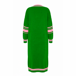 Alpha | Kapa | Alpha Sorority Women's Long Cardigan Embroidered <b>Cable</b> Knit Duster Color Block Acrylic Sweater Greek Apparel - Product Image 3