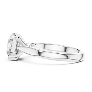 Bague classique en diamant de laboratoire rond de 2 carats, monture à quatre griffes en V avec bande étroite, solitaire en or personnalisé pour la vente en gros - Product Image 4