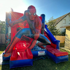 Casa di rimbalzo di Spiderman commerciale con scivolo per bambini saltellanti gioco rimbalzante rimbalzo uomo ragno gonfiabile castello buttafuori - Product Image 4