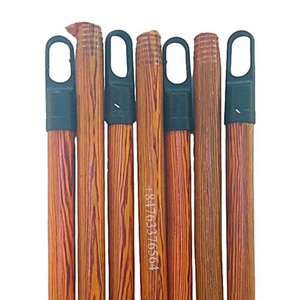 Madera de eucalipto recubierta de PVC de grano negro largo, palo de escoba de limpieza ecológica para el hogar, mango de tornillo de rosca de Italia, recogedor de escoba - Product Image 4