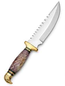 Outil utilitaire artisanal en acier inoxydable avec manche en bois violet sculpté en forme de tête d'aigle - Product Image 6
