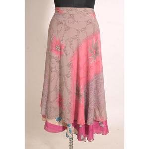 Women's Vintage Floral Printed Silk Maxi <b>Wrap</b> <b>Skirt</b> Handmade Custom Boho Chic - Product Image 2