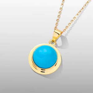 Pendentif élégant en argent sterling 925 plaqué or 18 carats et rhodium, serti clos de 10 mm, avec pierre précieuse cornaline, cadeau idéal, style bohème - Product Image 1