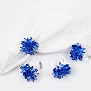 แหวนรัดผ้าเช็ดปากโลหะสีน้ำเงินโคบอลต์สุดหรูสำหรับงานแต่งงาน จัดโต๊ะอย่างเป็นทางการ เป็นมิตรกับสิ่งแวดล้อม ทนทาน - Product Image 1