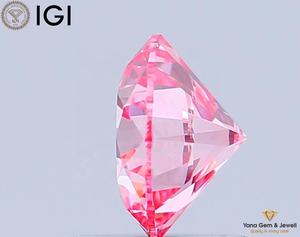 เพชร CVD ผลิตในห้องปฏิบัติการ 1.01 กะรัต ทรงกลมเจียระไน พร้อมใบรับรอง IGI ความสะอาดระดับ VS1 สีชมพูสดใสแฟนซี ขนาด 6.35 มม. สำหรับเป็นเพชรเม็ดกลาง - Product Image 3