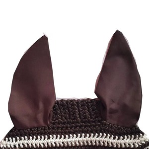 Handmade Crochet Horse Bonnet with Noise Reduction Ears soft stuff latest design Comfortable <b>Fly</b> Protection Gear Horse Bonnet - Product Image 5