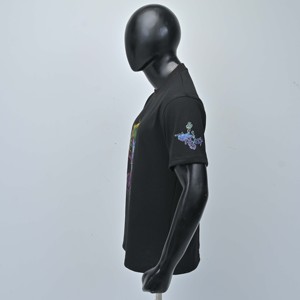 High Quality OEM Mens Black Short Sleeve <b>T</b>-<b>Shirt</b> With <b>Joker</b> Character Print O-Neck Casual Style Regular Fit Cotton Jersey Fabric - Product Image 3