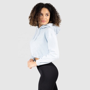 Sudadera Corta con Capucha para Mujer, Gruesa, de Felpa, Bordada, Estilo Urbano Informal, Largo Regular, con Dobladillo Ancho, Cálida para Invierno - Product Image 2