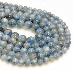 Cuentas Redondas de Cianita Genuina Azul Claro, Hilo Completo de Piedras Naturales para Joyería, Cuentas Sueltas a Granel para Manualidades DIY - Product Image 4