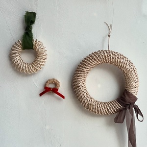 Corona de ratán hecha a mano al precio más bajo, guirnaldas y coronas navideñas naturales para decoración del hogar - Product Image 3