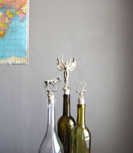 Bouchon de bouteille en métal sur mesure pour bouteilles de vin avec dessus décoratif et joint d'étanchéité en silicone anti-fuite - Product Image 5