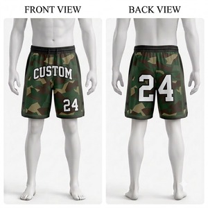 Pantalones Cortos de Baloncesto con Camuflaje Personalizado para Hombre, Talla Grande, Estampado por Sublimación, Cintura con Cordón, Ropa Deportiva Informal - Product Image 1