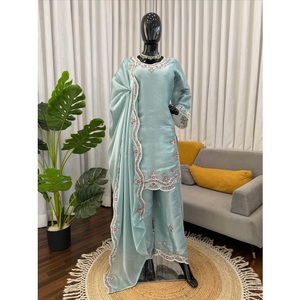 Ensemble de costume palazzo élégant pour femmes avec dupatta, tissu doux et confortable, tenue traditionnelle élégante pour les fêtes et les occasions festives - Product Image 1