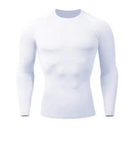 Men Knitted Polyester Compression Long Sleeve O-Neck Solid Quick Dry Sporty Base <b>Layer</b> <b>Top</b> - Product Image 2