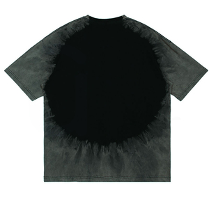 Camiseta de Manga Corta con Cuello Redondo y Estampado Tie-Dye para Hombre, Logotipo Personalizado, Corte Holgado, Estilo Urbano, Tejido de Punto, Largo Regular - Product Image 3