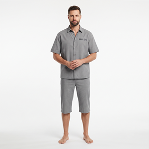 2026 Men's Casual Summer <b>Shirt</b> and <b>Shorts</b> Set <b>Button</b> <b>Up</b> <b>Short</b> <b>Sleeve</b> Two Piece Outfit Custom Wholesale - Product Image 5