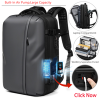 Sac à dos de compression sous vide extensible OEM avec pompe à air intégrée, double port USB, unisexe, antivol, pour voyages d'affaires avec serrure TSA