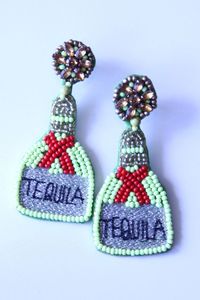 Pendientes colgantes elegantes hechos a mano con cuentas, colección de joyería de moda étnica a precio económico. - Product Image 2