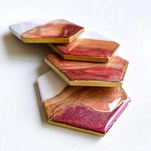 Sous-verres en résine design modernes, formes ovales et rondes, pour usage promotionnel - Product Image 2