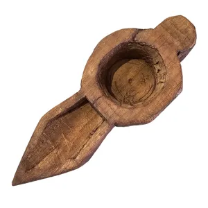 Porte-bougie chauffe-plat en bois fait main vintage, décoration de table rustique style ferme pour salon, chambre, jardin, entrée, salle à manger, maison - Product Image 2