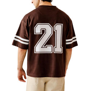 Camiseta deportiva unisex de malla marrón personalizada con cuello en V, sublimación, camiseta de fútbol americano marrón alternativa de la mejor calidad con costuras. - Product Image 6