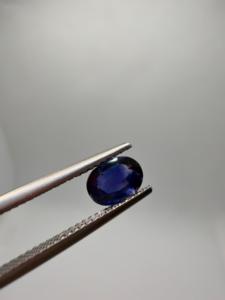 Zafiro Azul Intenso Natural Tratado Térmicamente, Corte Ovalado, 1.18CT, 7x5x4mm, Gema Preciosa Suelta Facetada, para Joyería de Ceilán - Product Image 1