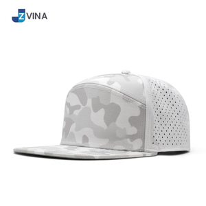 Custom Logo Breathable Waterproof Unisex Snapback <b>Cap</b> <b>Camo</b> Pattern Adjustable 7-Panel Casual Hat Front Panel - Product Image 1