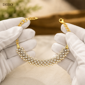 Bracelet chaîne en or jaune vermeil 10K, diamant rond brillant, cadeau de mariage, bijoux en moissanite - Product Image 6