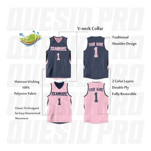 Proveedor de Fábrica de Camisetas de Baloncesto al por Mayor, Uniformes Deportivos de Poliéster de Secado Rápido por Sublimación con Números Cosidos - Product Image 2