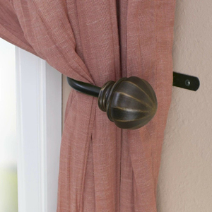 Crochets à rideaux en métal antique en forme de U avec motif éventail, finitions noires, argentées et bronze pour la décoration traditionnelle des fenêtres - Product Image 6