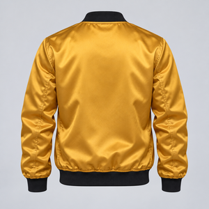 Chaquetas de Satén con Pedrería al por Mayor, Abrigos Bomber Brillantes de Moda en Colores Personalizados para Hombre con Cuello y Puños con Detalles de Cristal - Product Image 4