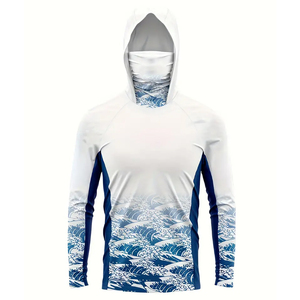 Hoodie de pêche imperméable personnalisé, lavable facilement, service OEM, meilleure qualité, léger, respirant, UPF 50, 100% polyester, long - Product Image 1