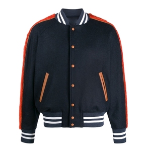 Unisex Wool Leather Sleeve Varsity Bomber <b>Jacket</b> Streetwear Winter Windproof Eco-Friendly High Quality Wholesale Heated - Product Image 5