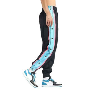 Pantalons de sport amples de haute qualité pour hommes, avec poches latérales boutonnées, pantalons de jogging d'entraînement avec revers élastiques, pantalon de jogging - Product Image 1
